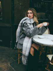 Grey Check Heavyweight Blanket Scarf - Image 1 of 7