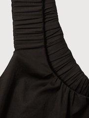 Reiss Black Corey Cotton Ruched Strap Top - Image 5 of 5