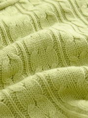 Green Lime 100% Lambswool Premium Cable Knitted Jumper - Image 9 of 9