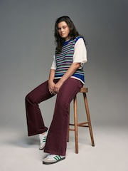 Burgund - Hourglass Cord Flared Trousers - Bild 1 von 1