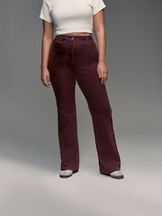 Burgundy Hourglass Cord Flared Trousers - Image 2 of 7