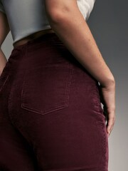 Burgundy Hourglass Cord Flared Trousers - Image 5 of 7