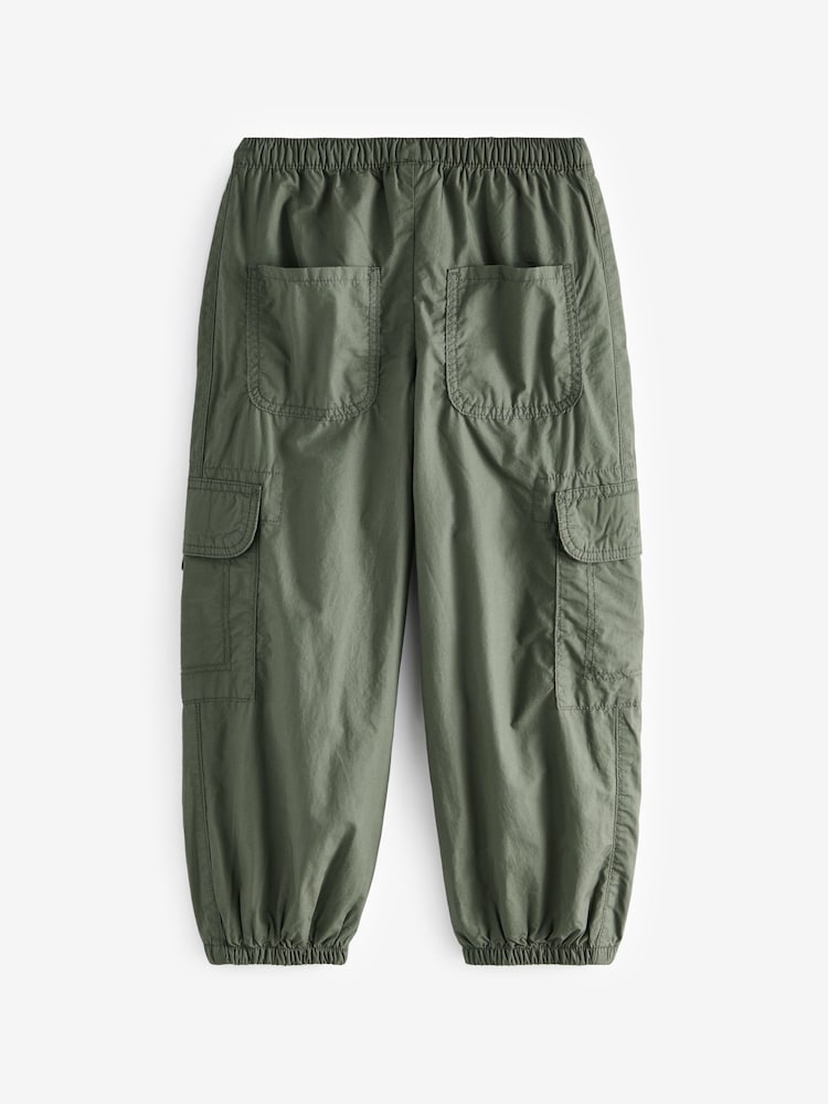 Khaki Green Lined 100% Cotton Parachute Cargo Trousers (3-16yrs) - Image 2 of 3