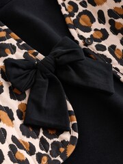 Black / Leopard Print Gilet and Sweat 100% Cotton Dress Set (3mths-7yrs) - Image 7 of 8