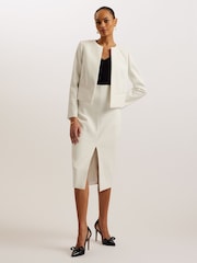 Ted Baker White Manabuj Cropped Tailored Jacket - Image 2 of 6