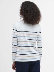 Barbour® White Hawkins Striped Long Sleeved Logo 100% Cotton T-Shirt - Image 2 of 7