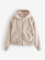 Ecru Borg Full Zip Jacket - Image 7 of 10