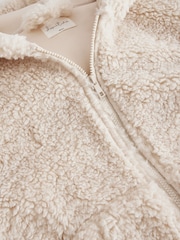 Ecru Borg Full Zip Jacket - Image 9 of 10