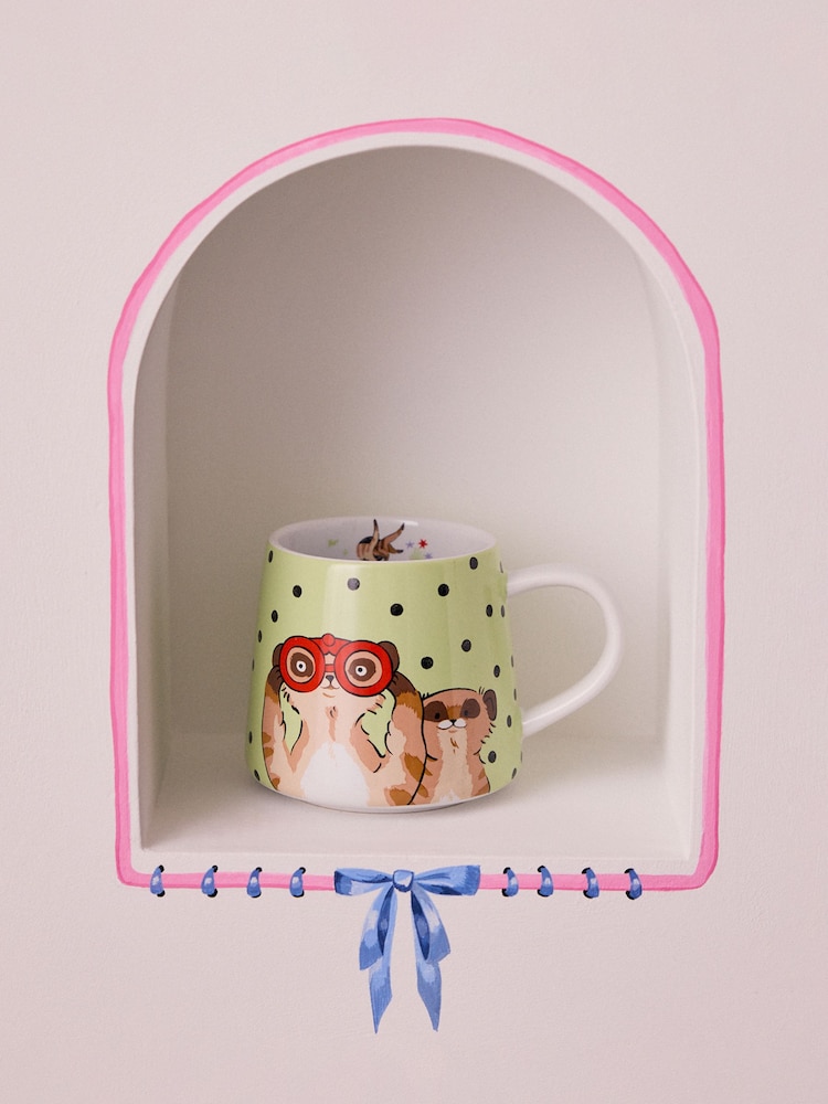 Cath Kidston Green Meerkats Green Billie Mug Set Of 4 - Image 1 of 4