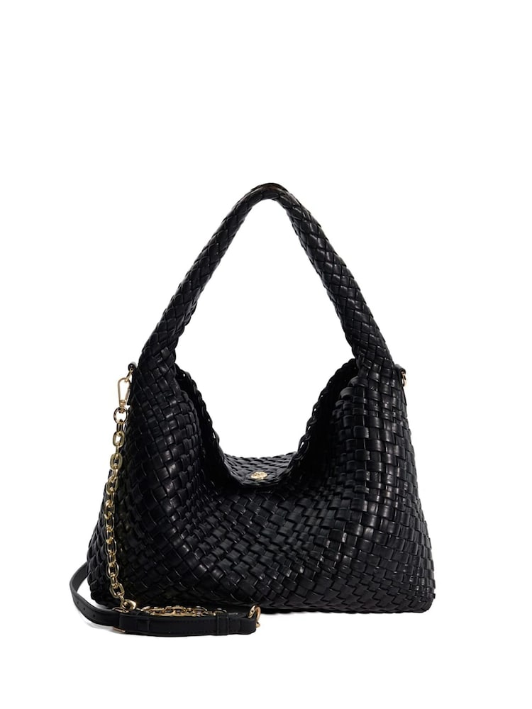 Dune London Black Large Deliberate Woven Slouch Bag - Image 3 of 7
