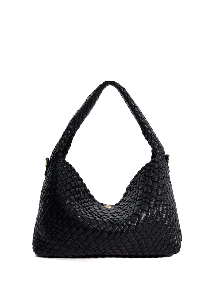 Dune London Black Large Deliberate Woven Slouch Bag - Image 4 of 7
