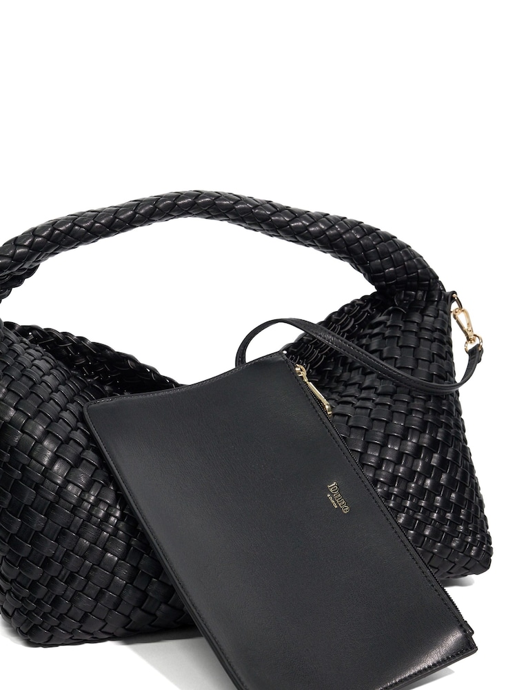Dune London Black Dark Deliberate Large Woven Bag - Image 6 of 6