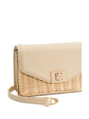 Dune London Cream Mini Dassia Turnlock Wicker Cross-Body Bag - Image 5 of 5