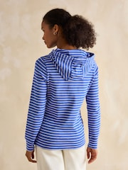 Joules Marlston Blue Striped Cotton Rich Slim Fit Hoodie - Image 2 of 6