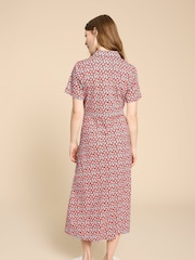White Stuff Red Rua Jersey Shirt Dress - Image 2 of 6