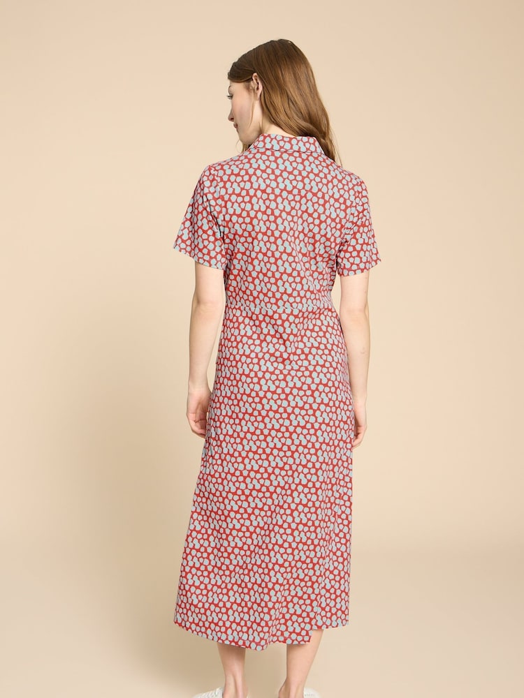 White Stuff Red Rua Jersey Shirt Dress - Image 2 of 6