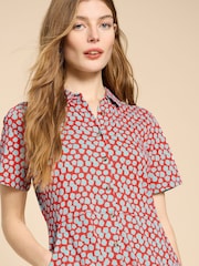 White Stuff Red Rua Jersey Shirt Dress - Image 4 of 6