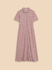 White Stuff Red Rua Jersey Shirt Dress - Image 5 of 6