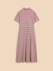 White Stuff Red Rua Jersey Shirt Dress - Image 6 of 6
