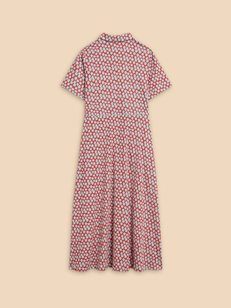 White Stuff Red Rua Jersey Shirt Dress - Image 6 of 6