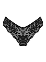 Pour Moi Black Brazilian Fleur Cheeky V-Shaped Briefs - Image 3 of 4