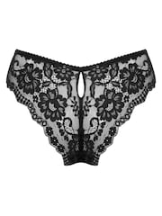 Pour Moi Black Brazilian Fleur Cheeky V-Shaped Briefs - Image 4 of 4