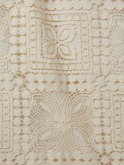 Reiss Ecru Atlas Crochet Drawstring Shorts - Image 5 of 5