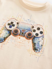 Stone Natural Controller 100% Cotton Short Sleeve Graphic T-Shirt (3-16yrs) - Image 3 of 3