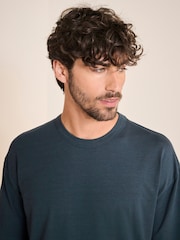 Navy Blue Scion Floral Modal Premium Short Sleeve Pyjamas Set - Image 4 of 10