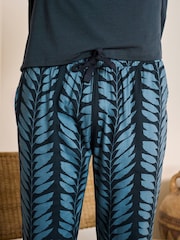 Navy Blue Scion Floral Modal Premium Short Sleeve Pyjamas Set - Image 5 of 10