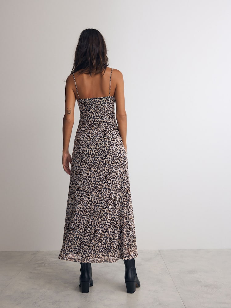 Nadruk w panterkę - Mesh Floral Cami Slip Dress - Image 3 of 7