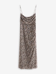 Leopard Print Mesh Floral Cami Slip Dress - Image 6 of 7