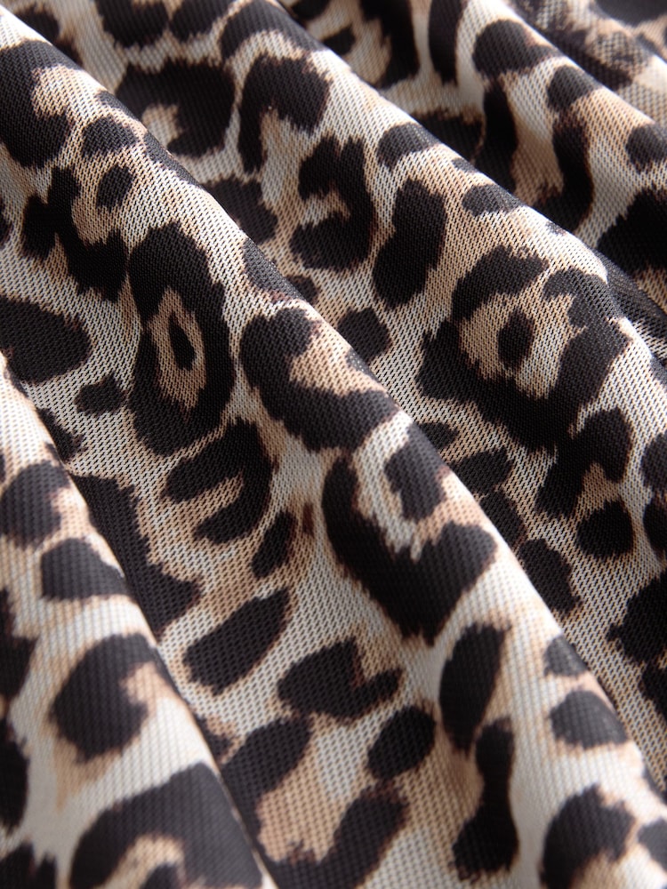 Leopard Print Mesh Floral Cami Slip Dress - Image 7 of 7