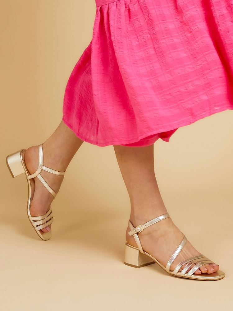 Gold - Jones Bootmaker Ginette2 Heeled Leather Sandals - Bild 1 von 5 Gold - Jones Bootmaker Ginette2 Heeled Leather Sandals - Bild 1 von 5