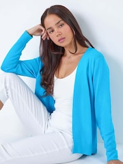 Roman Blue Plain Stretch Cardigan - Image 1 of 5
