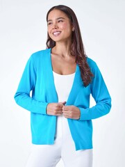 Roman Blue Plain Stretch Cardigan - Image 2 of 5