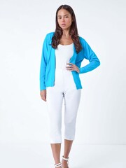 Roman Blue Plain Stretch Cardigan - Image 4 of 5