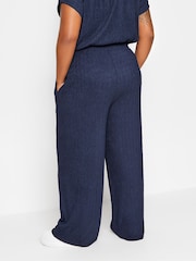 Blauw - Yours Curve Crinkle Plisse Trousers - Image 3 of 5