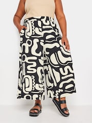 Yours Curve Black Dark Jersey Midaxi Culottes - Image 2 of 5