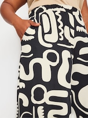 Yours Curve Black Dark Jersey Midaxi Culottes - Image 4 of 5