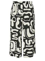 Yours Curve Black Dark Jersey Midaxi Culottes - Image 5 of 5