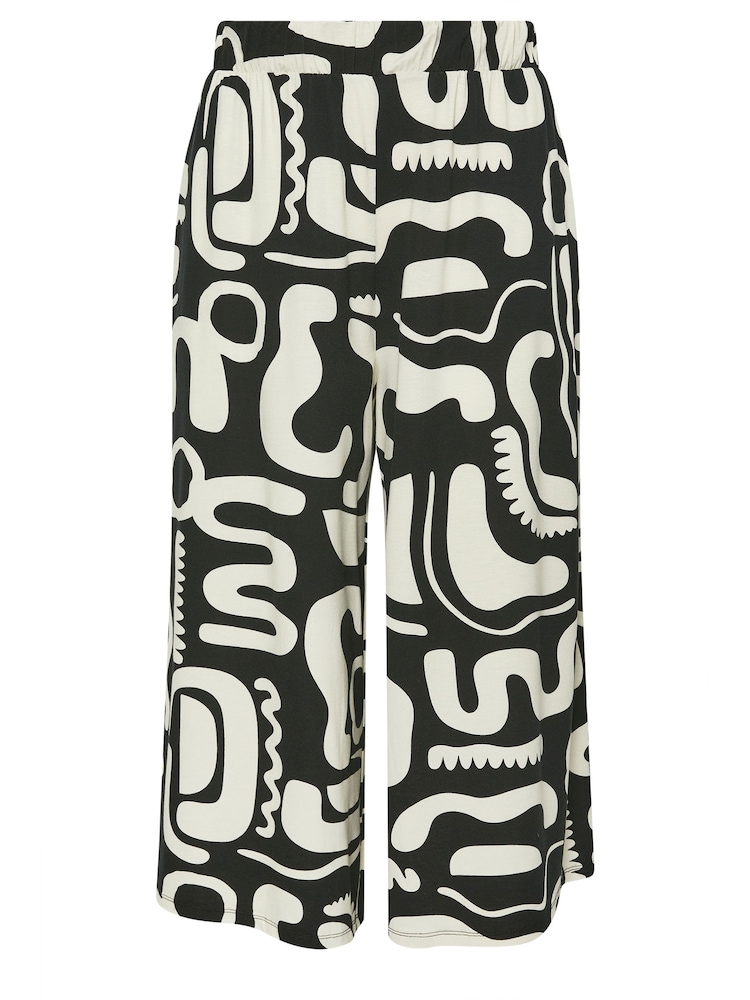 Yours Curve Black Dark Jersey Midaxi Culottes - Image 5 of 5