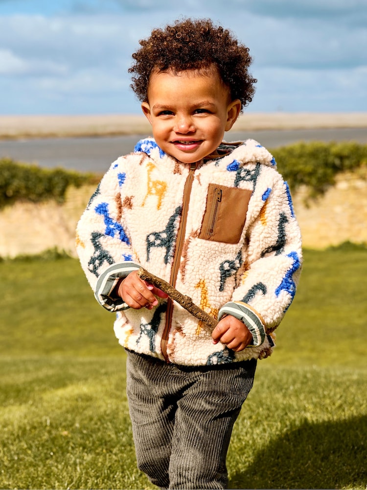 Natural con jirafa - JoJo Maman Bébé Zip Up Lined Teddy Fleece - Imagen 1 de 10 Natural con jirafa - JoJo Maman Bébé Zip Up Lined Teddy Fleece - Imagen 1 de 10