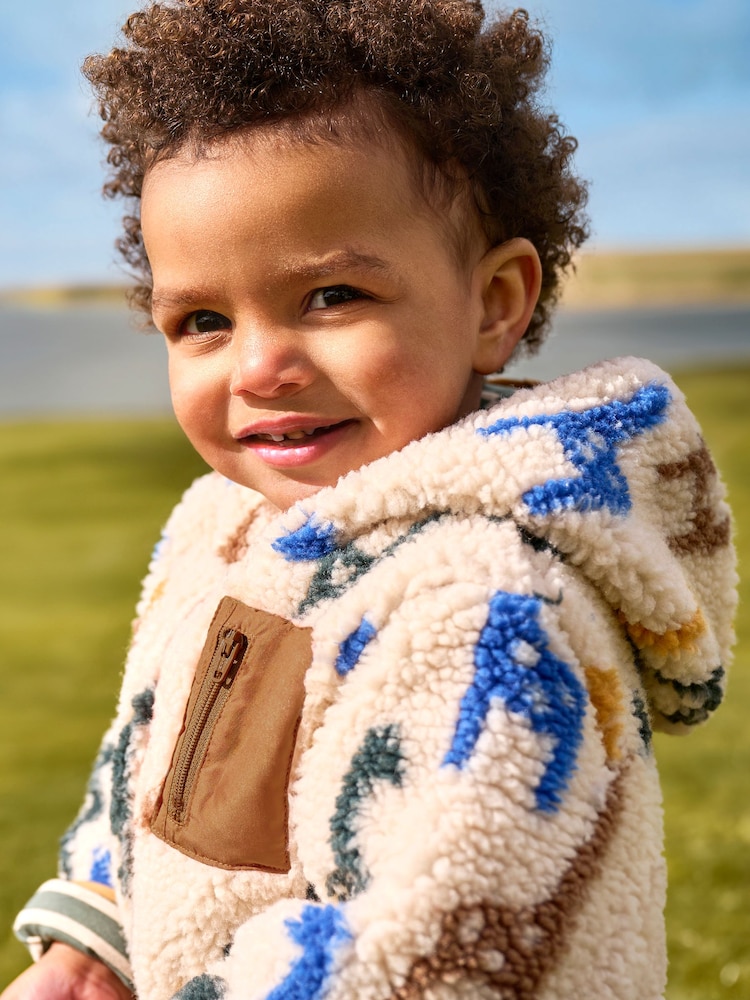 JoJo Maman Bébé Natural Giraffe Printed Fleece - Image 3 of 10