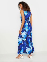 M&Co Navy Blue Floral Print Knot Maxi Dress - Image 3 of 5