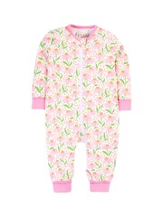 Frugi White Daisy Print All-In-One Zipped Sleepsuit - Image 1 of 5