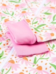 Frugi White Daisy Print All-In-One Zipped Sleepsuit - Image 4 of 5