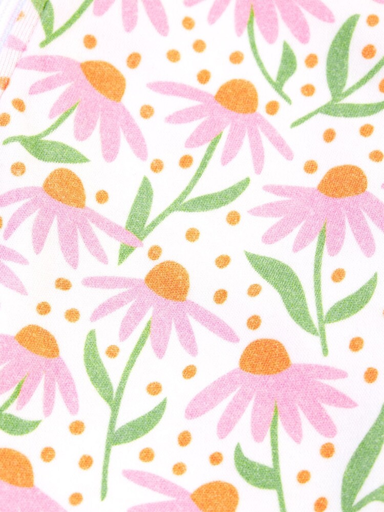 Frugi White Daisy Print All-In-One Zipped Sleepsuit - Image 5 of 5