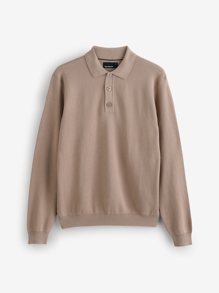 Remus Uomo Brown Long Sleeve 100% Cotton Jumper - Image 1 of 1