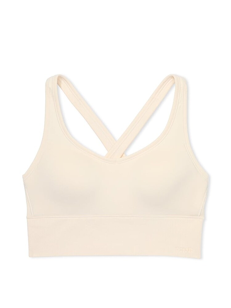 Victoria's Secret PINK White Shell Seamless Sports Bra Top - Image 3 of 3